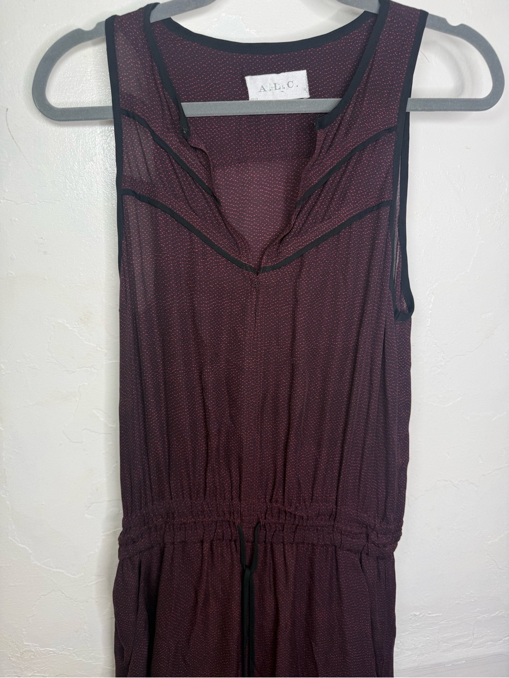 ALC Burgundy Maxi Dress Size Medium Sleeveless Lightweight Wine Plum - Picture 11 of 16